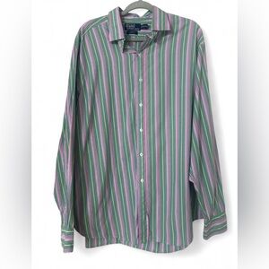 Polo Ralph Lauren Men’s Striped Shirt 18 XXL Classic Fit Long Sleeve Cotton